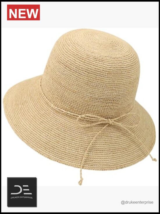Handmade Natural Raffia Woven Sun Hat Foldable Bucket Hat  display picture 1